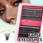 Gene false  smocuri / manuchi Beautyful Eyelash 40-80D de D/8-16mm - 240 smocuri MOM-240 + 1 Adeziv gene Marie Beauty 12g